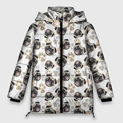 Женская зимняя куртка Собака Мопс Pug