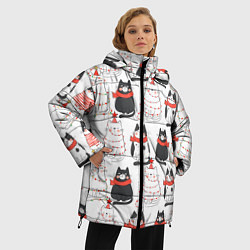 Куртка зимняя женская НОВОГОДНИЕ КОТИКИ 2022, цвет: 3D-светло-серый — фото 2