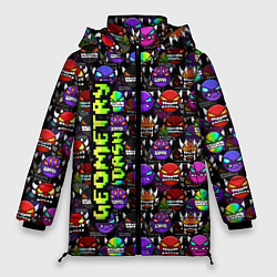 Куртка зимняя женская Geometry Dash: Heroes, цвет: 3D-красный