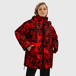 Куртка зимняя женская LA CASA DE PAPEL RED CODE PATTERN, цвет: 3D-черный — фото 2