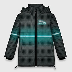 Куртка зимняя женская Jaguar blue neon theme, цвет: 3D-черный