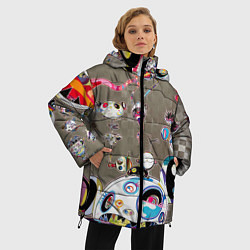 Куртка зимняя женская Takashi Murakami арт с языками, цвет: 3D-черный — фото 2