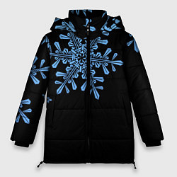 Куртка зимняя женская Минималистичные Снежинки, цвет: 3D-светло-серый