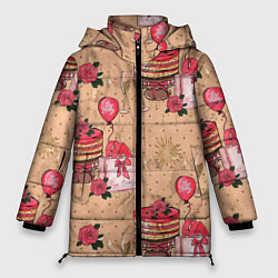Куртка зимняя женская Праздничное настроение - сюрприз, цвет: 3D-черный