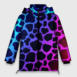 Куртка зимняя женская Разноцветная корова, цвет: 3D-светло-серый
