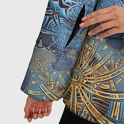 Куртка зимняя женская Коллекция Фрактальная мозаика Желто-синий 292-6-n1, цвет: 3D-черный — фото 2