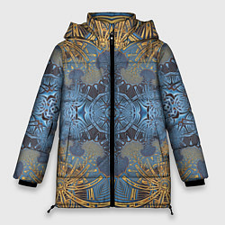 Куртка зимняя женская Коллекция Фрактальная мозаика Желто-синий 292-6-n1, цвет: 3D-черный