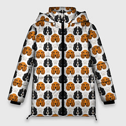 Куртка зимняя женская Собаки Спаниель, цвет: 3D-светло-серый