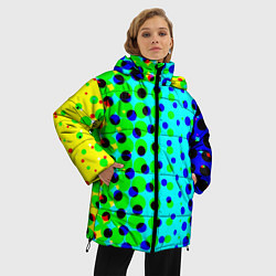 Куртка зимняя женская Цветная кислота, цвет: 3D-красный — фото 2