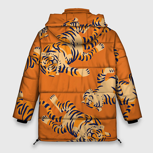 Женская зимняя куртка Тигр паттерн / 3D-Красный – фото 2
