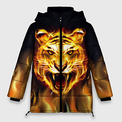 Куртка зимняя женская Тигр В Пламени, цвет: 3D-черный