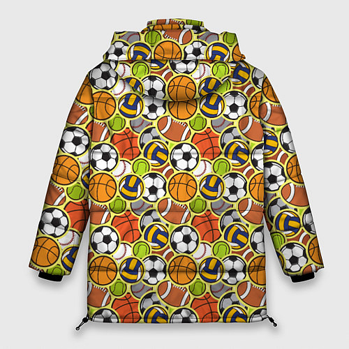 Женская зимняя куртка Спортивные Мячи / 3D-Черный – фото 2