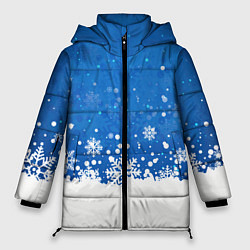 Куртка зимняя женская Снежинки - С Новым Годом, цвет: 3D-черный