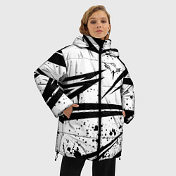 Куртка зимняя женская Токийские мстители - Геометрия, цвет: 3D-черный — фото 2