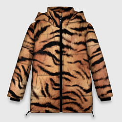 Куртка зимняя женская Шкура тигра текстура, цвет: 3D-красный