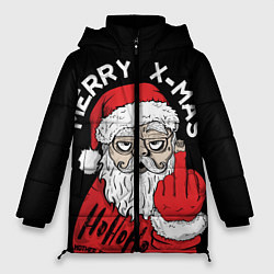 Куртка зимняя женская Merry x - mas Плохой дед мороз, цвет: 3D-черный