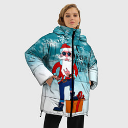Куртка зимняя женская Hipster Santa 2022, цвет: 3D-красный — фото 2