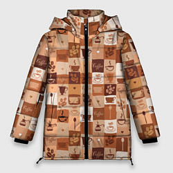 Куртка зимняя женская Кофейная Символика, цвет: 3D-светло-серый