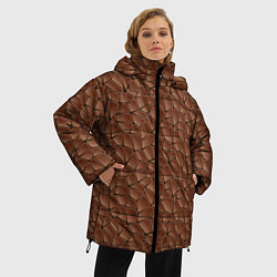 Куртка зимняя женская Шоколадная Текстура, цвет: 3D-светло-серый — фото 2