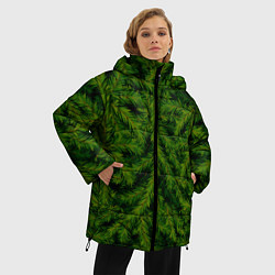 Куртка зимняя женская Текстура Ели Елка Паттерн, цвет: 3D-черный — фото 2
