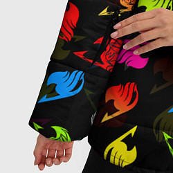 Куртка зимняя женская ХВОСТ ФЕИ ЛОГОБОМБИНГ ЦВЕТНЫЕ СИМВОЛЫ FAIRY TAIL, цвет: 3D-черный — фото 2