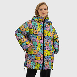 Куртка зимняя женская Весёлые Котики, цвет: 3D-светло-серый — фото 2