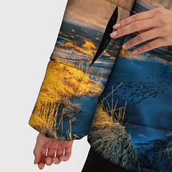 Куртка зимняя женская Красивый горный пейзаж, цвет: 3D-красный — фото 2
