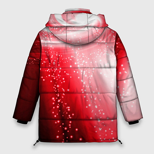 Женская зимняя куртка Красная космическая спираль / 3D-Черный – фото 2