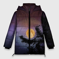Куртка зимняя женская Night sky with full moon by Apkx, цвет: 3D-светло-серый
