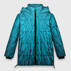 Женская зимняя куртка Коллекция Rays Лучи Голубой и черный Абстракция 65