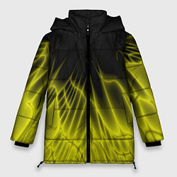 Женская зимняя куртка Коллекция Rays Лучи Желтый и черный Абстракция 662