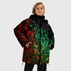 Куртка зимняя женская Неоновые светящиеся палочки, цвет: 3D-черный — фото 2