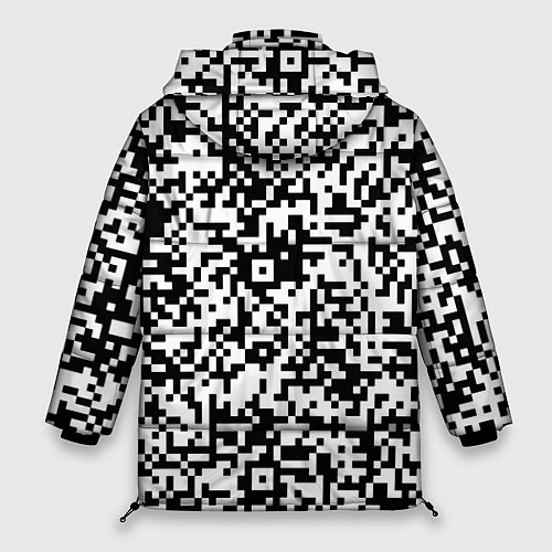 Женская зимняя куртка Стиль QR код / 3D-Черный – фото 2