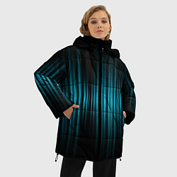 Куртка зимняя женская Неоновые флуктуации, цвет: 3D-черный — фото 2