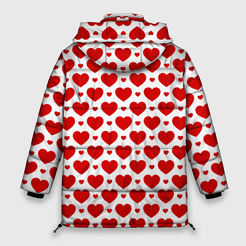 Женская зимняя куртка Сердечки - любовь / 3D-Красный – фото 2