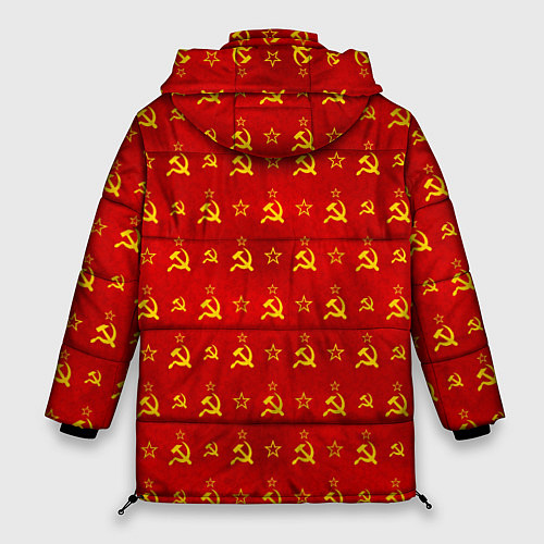 Женская зимняя куртка Серп и Молот - СССР / 3D-Черный – фото 2