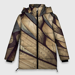 Куртка зимняя женская Текстура древесины, цвет: 3D-светло-серый