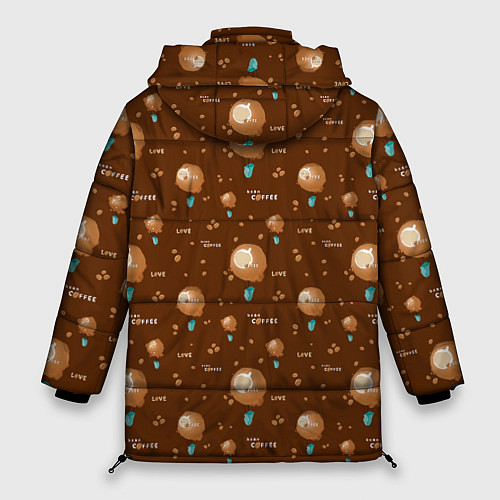Женская зимняя куртка Воздушные шары для любителей кофе / 3D-Черный – фото 2