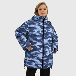 Куртка зимняя женская Синий Камуфляж Camouflage, цвет: 3D-черный — фото 2