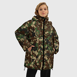 Куртка зимняя женская Камуфляж Излом, цвет: 3D-черный — фото 2