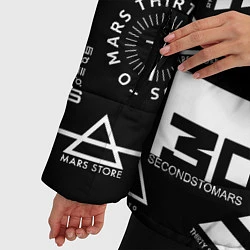 Куртка зимняя женская 30 Seconds to Mars: Паттерн логотипов, цвет: 3D-светло-серый — фото 2