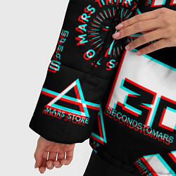 Куртка зимняя женская 30 Seconds to Mars - Glitch, цвет: 3D-красный — фото 2