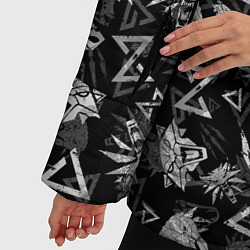 Куртка зимняя женская ВЕДЬМАЧЬИ ЗНАКИ И ШКОЛЫ, цвет: 3D-черный — фото 2