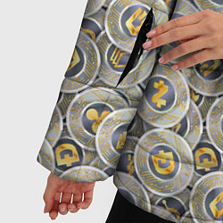 Куртка зимняя женская Разная Криптовалюта, цвет: 3D-светло-серый — фото 2