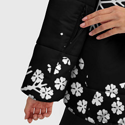 Куртка зимняя женская Чёрный клевер снежинки, цвет: 3D-черный — фото 2