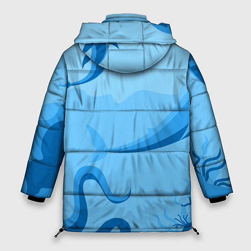 Женская зимняя куртка МоРское Дно с Акулами / 3D-Красный – фото 2