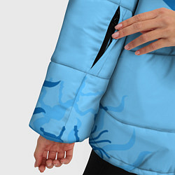 Куртка зимняя женская МоРское Дно с Акулами, цвет: 3D-красный — фото 2