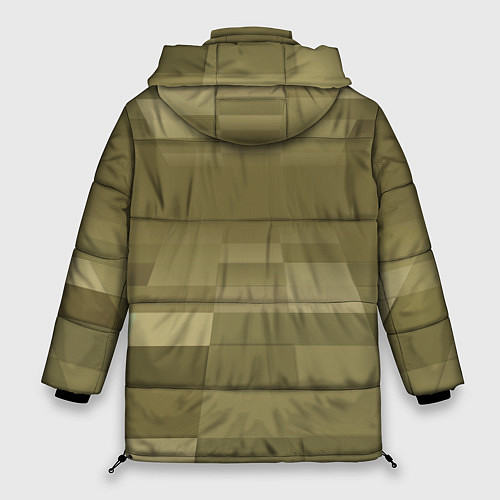 Женская зимняя куртка Пиксельный военный фон / 3D-Черный – фото 2