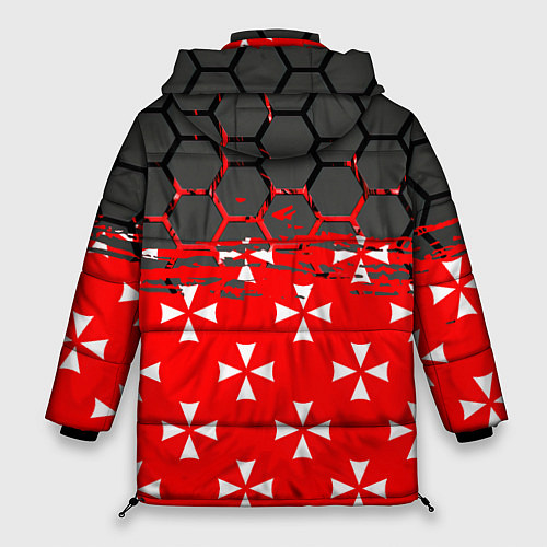 Женская зимняя куртка Umbrella Corporation - Соты / 3D-Красный – фото 2