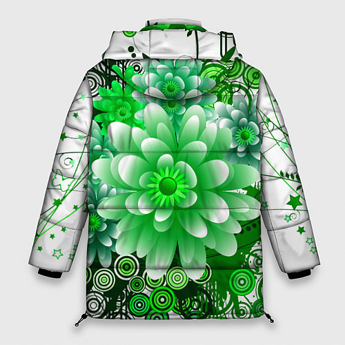Женская зимняя куртка Яркая пышная летняя зелень / 3D-Светло-серый – фото 2